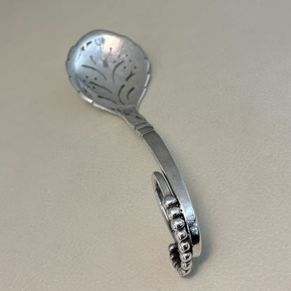 Estate Georg Jensen Sterling Silver Ornamental Pierced Nut Spoon No. 41