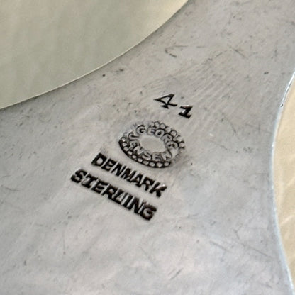 Estate Georg Jensen Sterling Silver Ornamental Pierced Spoon with Flowers No. 41 (8 Inches Long)