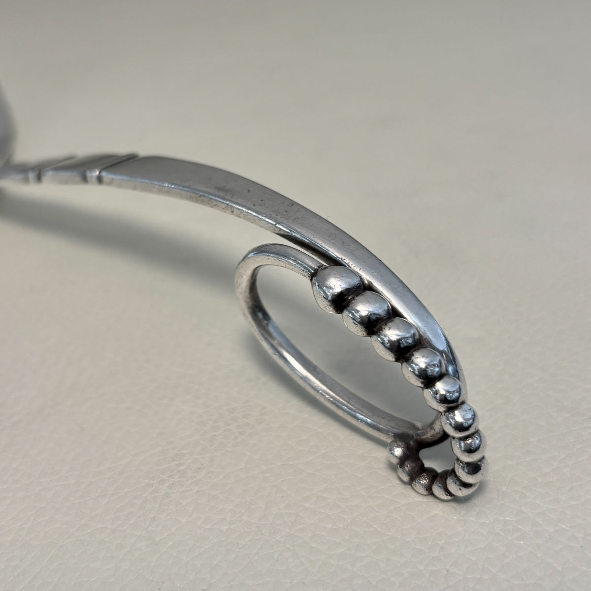 Estate Georg Jensen Sterling Silver Ornamental Pierced Spoon with Flowers No. 41 (8 Inches Long)