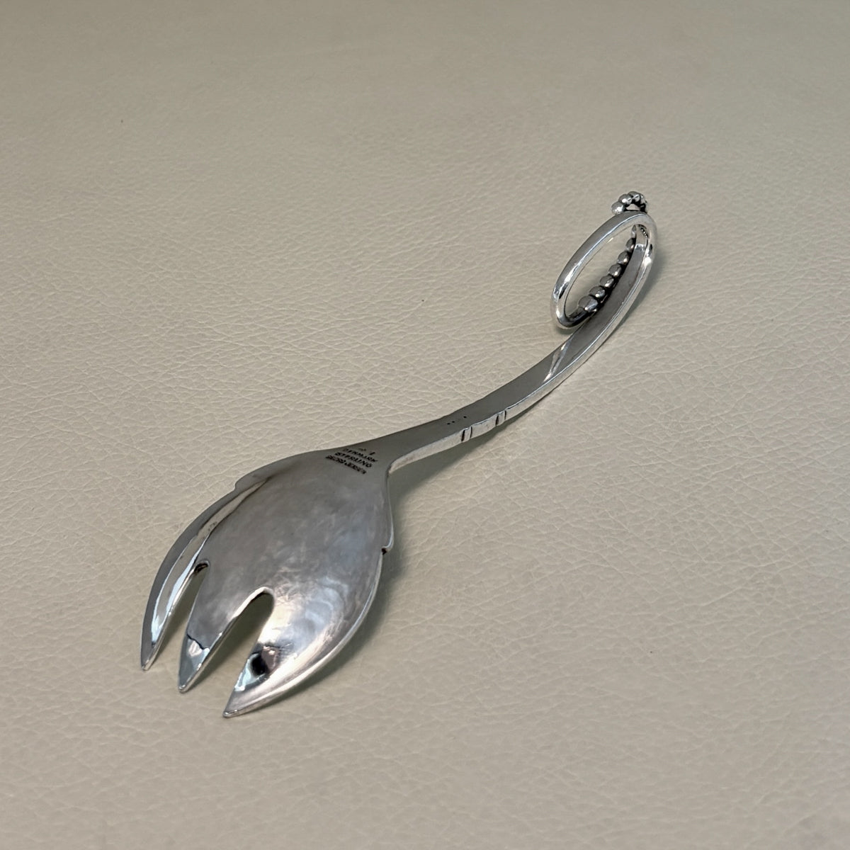 Estate Georg Jensen Sterling Silver Ornamental Small Serving Fork No. 41