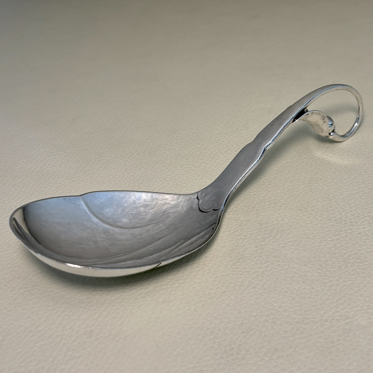 Estate Georg Jensen Sterling Silver Ornamental Spoon with Leaf Edge No. 21