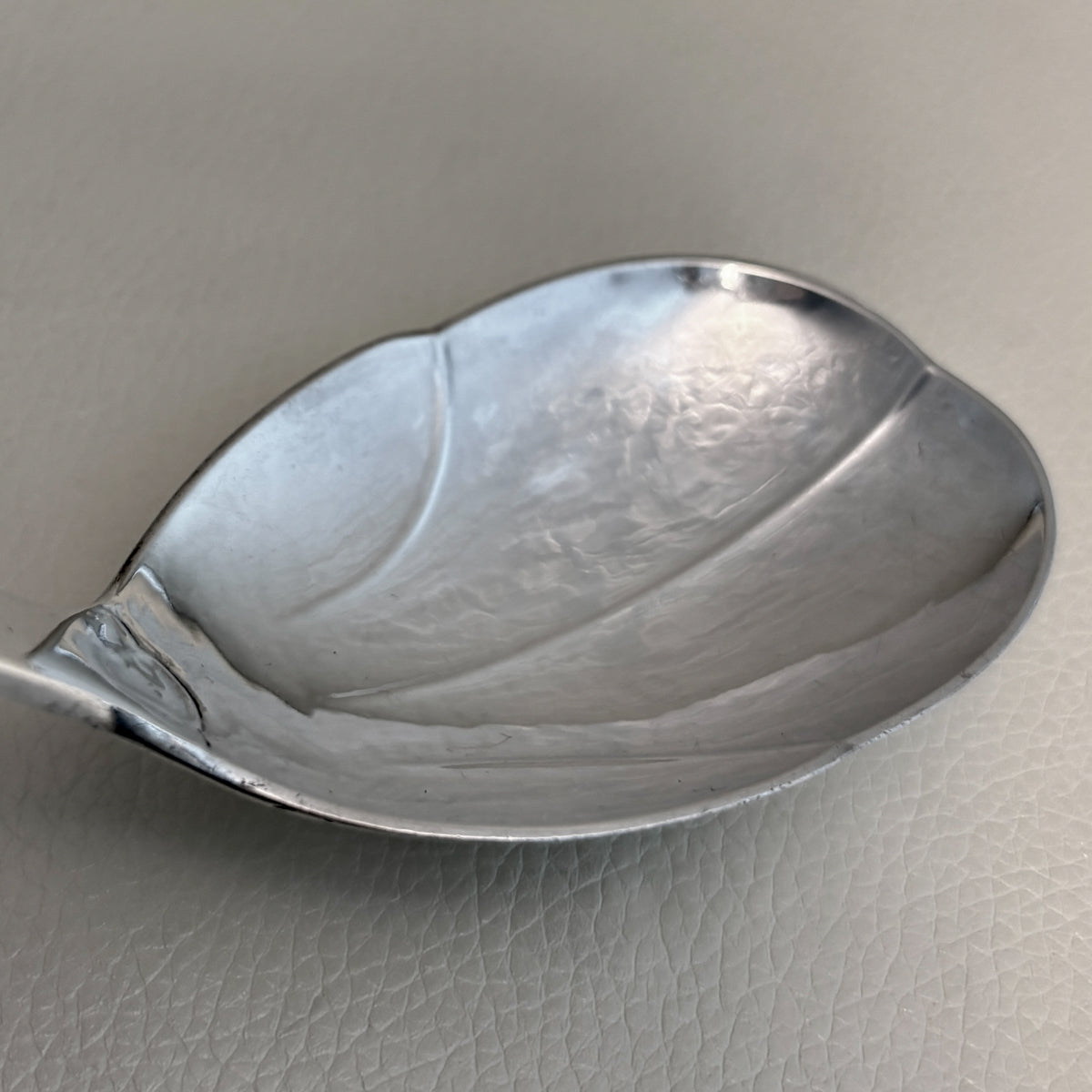 Estate Georg Jensen Sterling Silver Ornamental Spoon with Leaf Edge No. 21