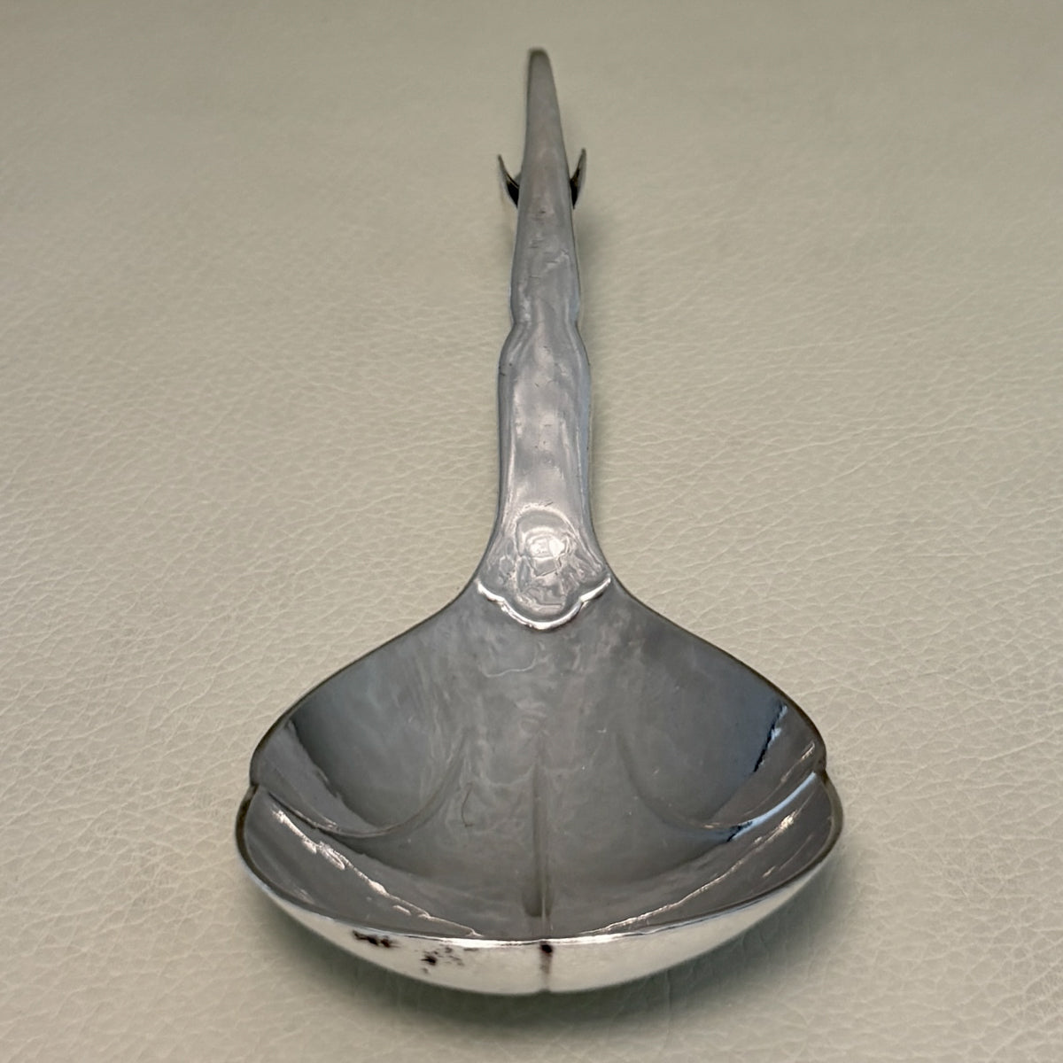 Estate Georg Jensen Sterling Silver Ornamental Spoon with Leaf Edge No. 21