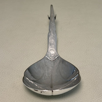 Estate Georg Jensen Sterling Silver Ornamental Spoon with Leaf Edge No. 21