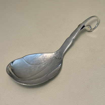 Estate Georg Jensen Sterling Silver Ornamental Spoon with Leaf Edge No. 21