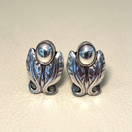 Estate Georg Jensen Sterling Silver Screw Back Earrings No. 108