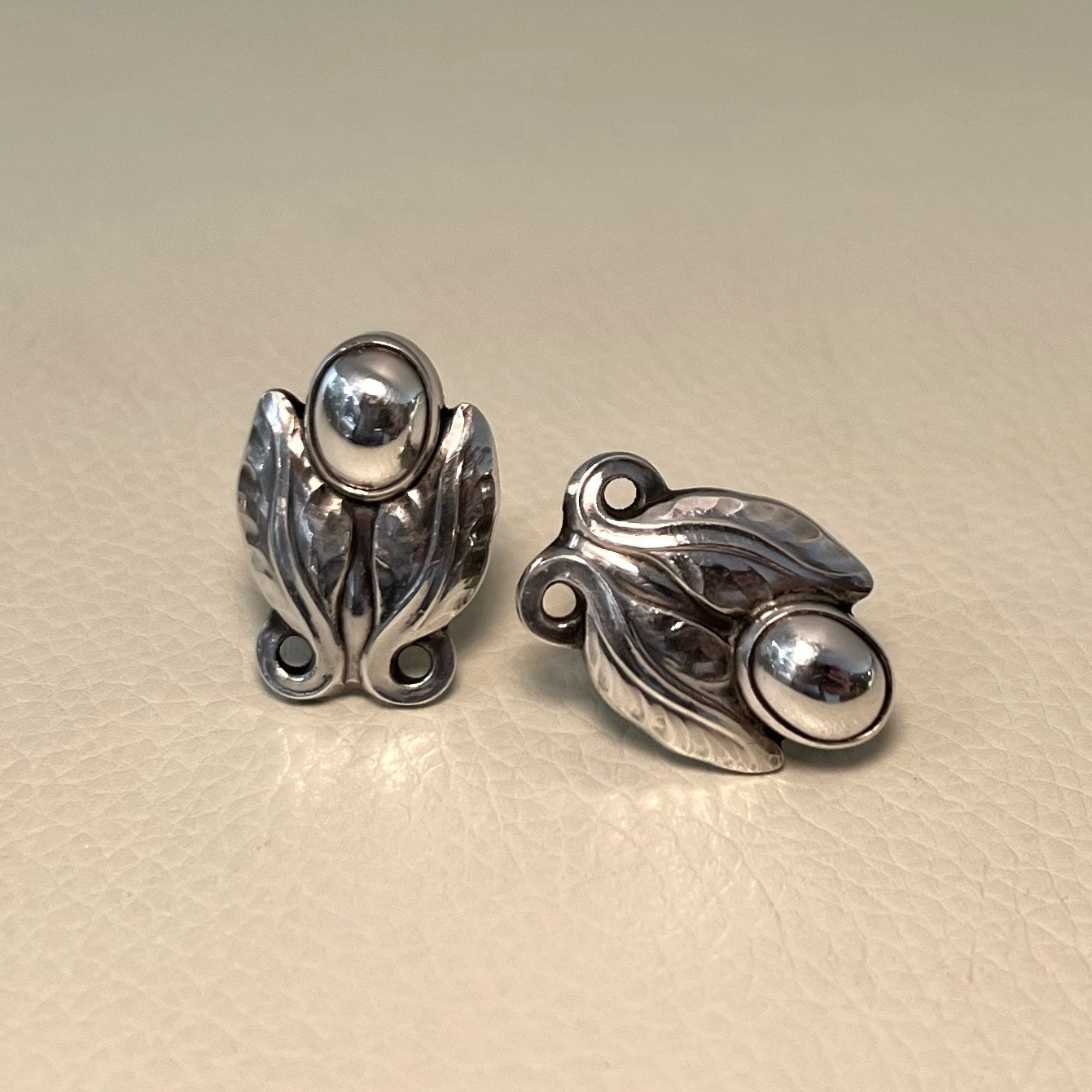 Estate Georg Jensen Sterling Silver Screw Back Earrings 108