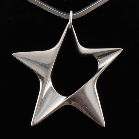 Estate Georg Jensen Sterling Silver Star Pendant by Henning Koppel Design No. 147