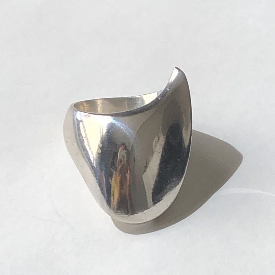 Estate Rare Georg Jensen Sterling Silver Wave Ring Nanna Ditzel No 91