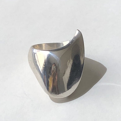 Estate Rare Georg Jensen Sterling Silver Wave Ring Nanna Ditzel No 91