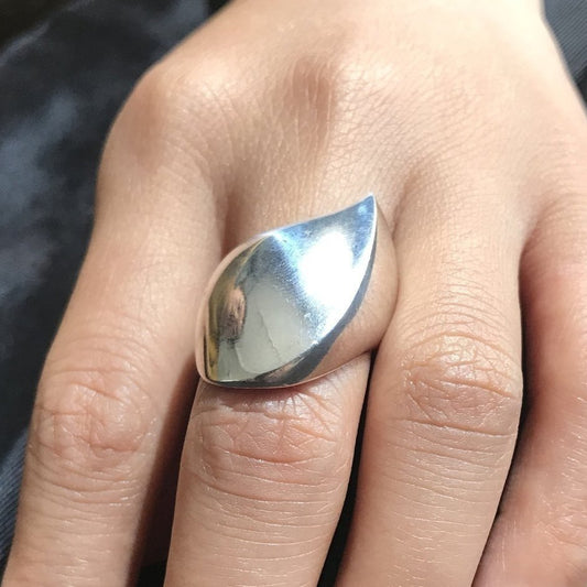 Estate Rare Georg Jensen Sterling Silver Wave Ring by Nanna Ditzel No 91