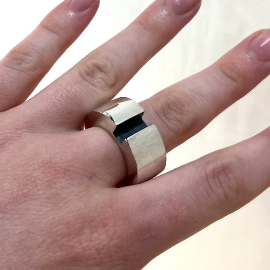 Estate Gucci Sterling Silver Heavy Ring