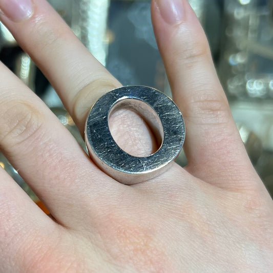 Estate Hans Hansen Sterling Silver Geometric Circle Modernist Ring