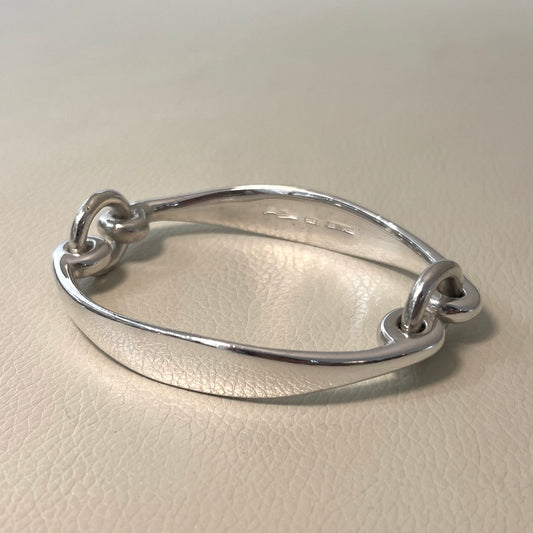 Estate Hans Hansen Denmark Sterling Silver Modernist Torque Handmade Heavy Bracelet by Karl Gustav Hansen