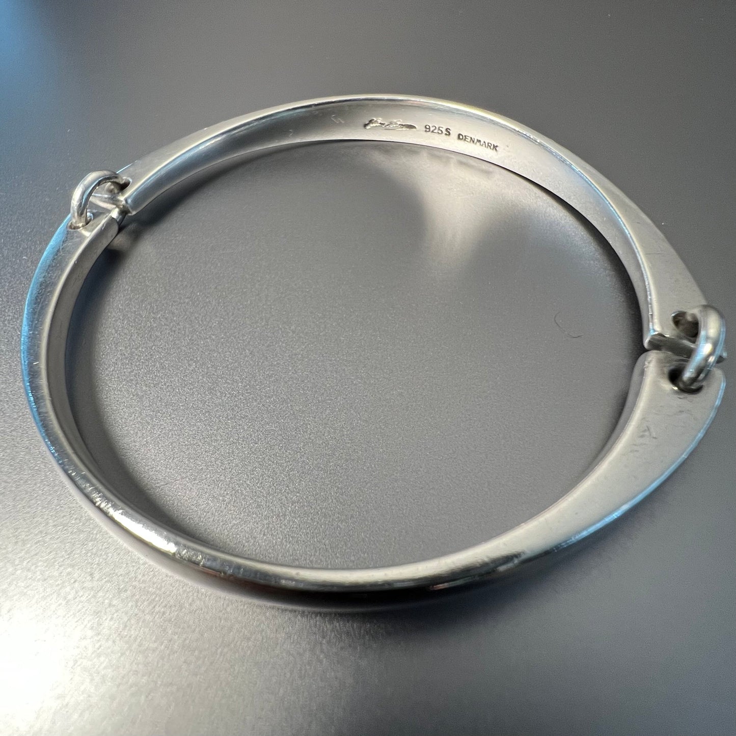 Estate Hans Hansen Sterling Silver Hinged Bangle