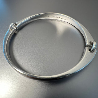 Estate Hans Hansen Sterling Silver Hinged Bangle