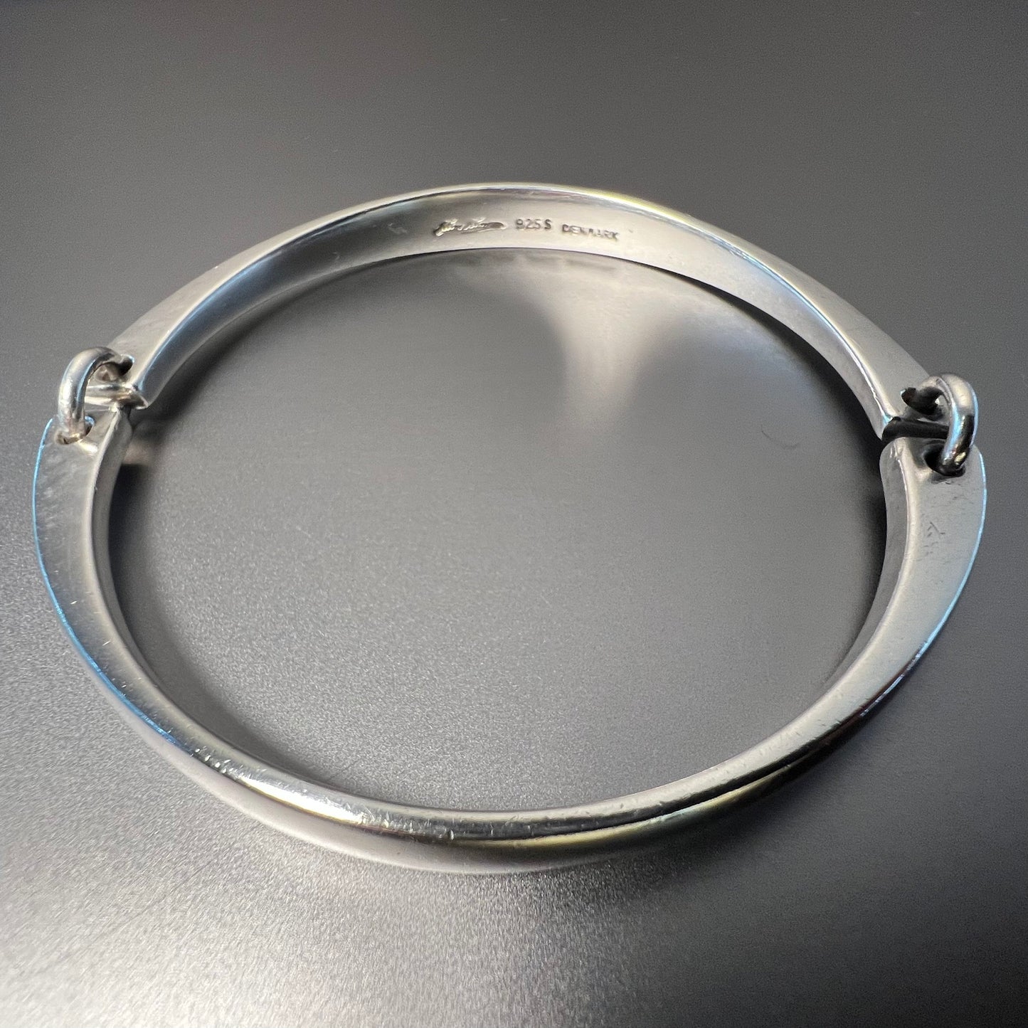 Estate Hans Hansen Sterling Silver Hinged Bangle