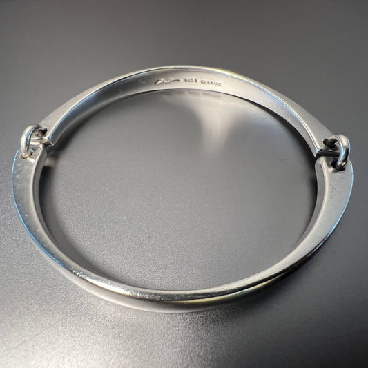 Estate Hans Hansen Sterling Silver Hinged Bangle