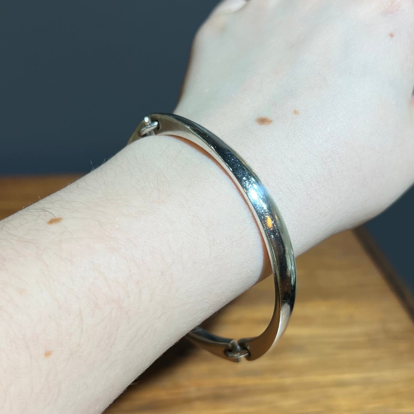 Estate Hans Hansen Sterling Silver Hinged Bangle