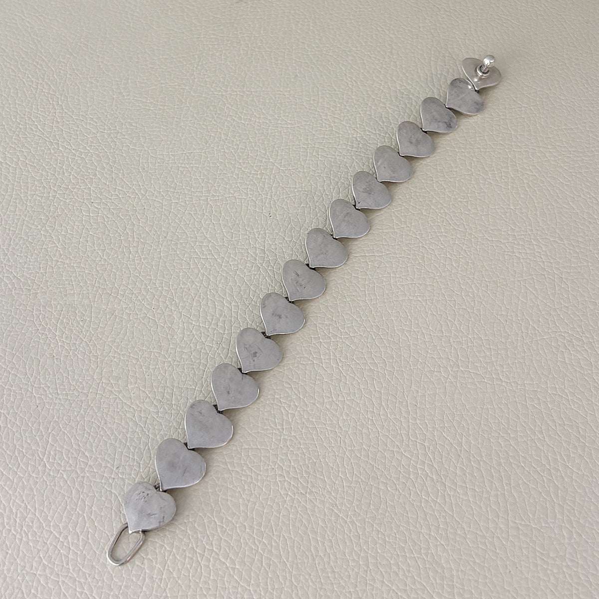 Estate Hans Hansen Sterling Silver Multi-Heart Bracelet by Karl Gustav Hansen No. 236