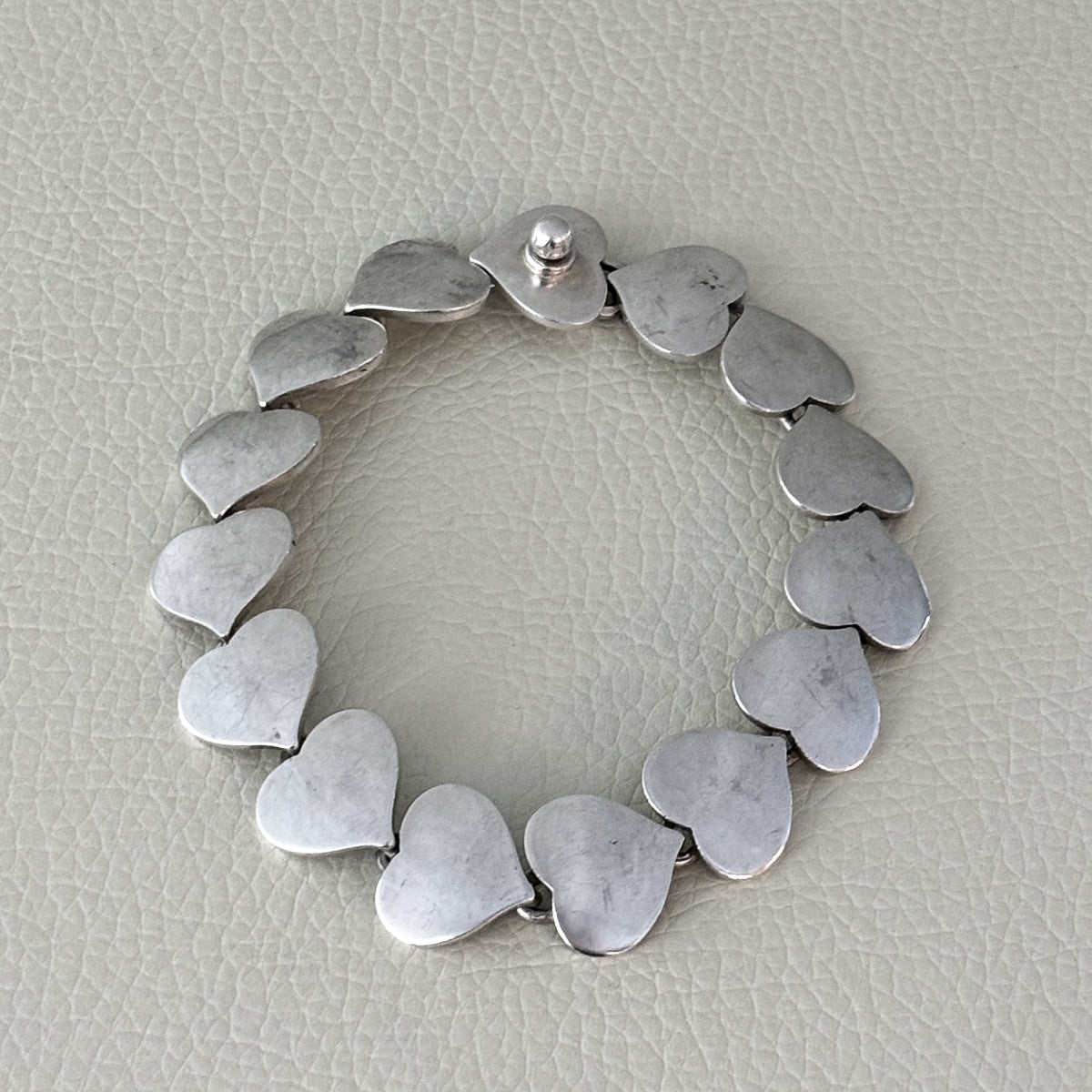 Estate Hans Hansen Sterling Silver Multi-Heart Bracelet by Karl Gustav Hansen No. 236