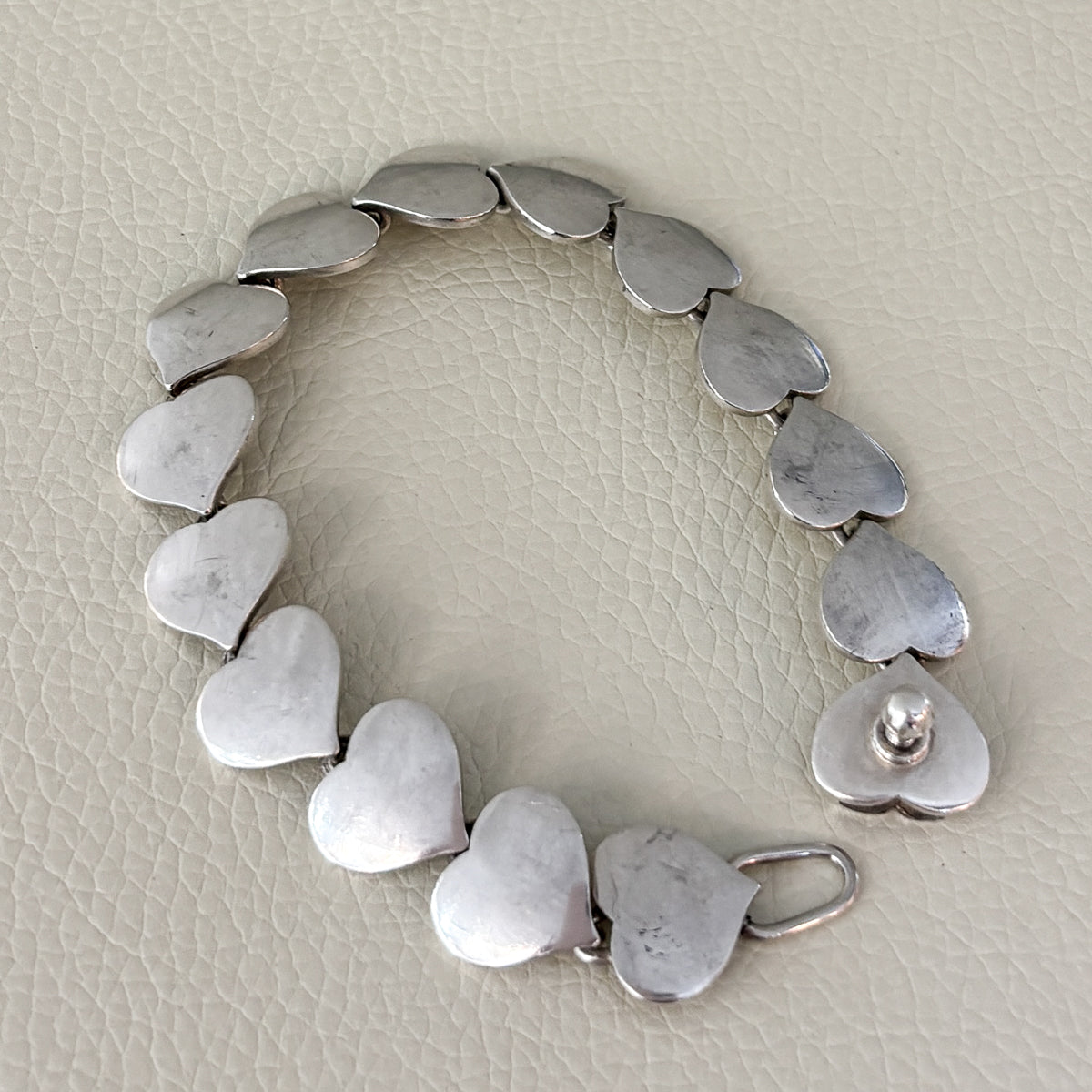 Estate Hans Hansen Sterling Silver Multi-Heart Bracelet by Karl Gustav Hansen No. 236