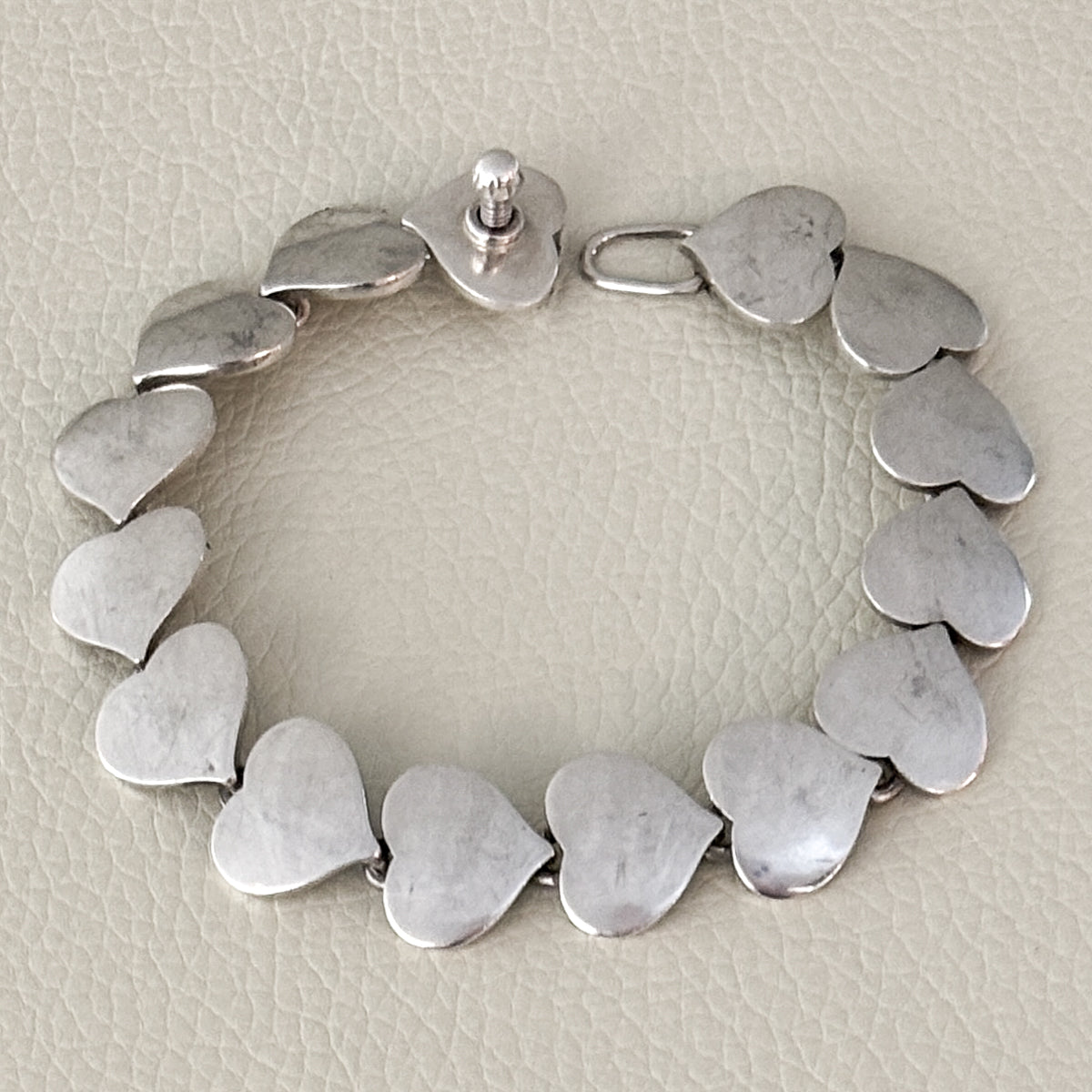 Estate Hans Hansen Sterling Silver Multi-Heart Bracelet by Karl Gustav Hansen No. 236