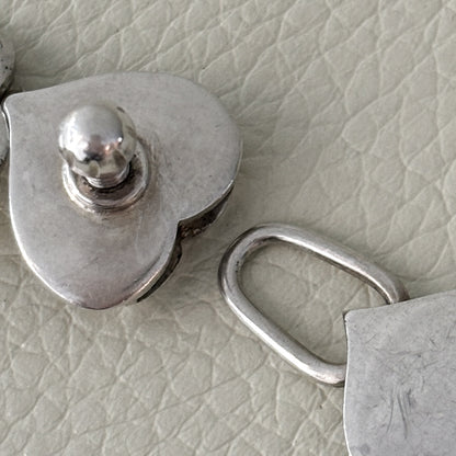 Estate Hans Hansen Sterling Silver Multi-Heart Bracelet by Karl Gustav Hansen No. 236