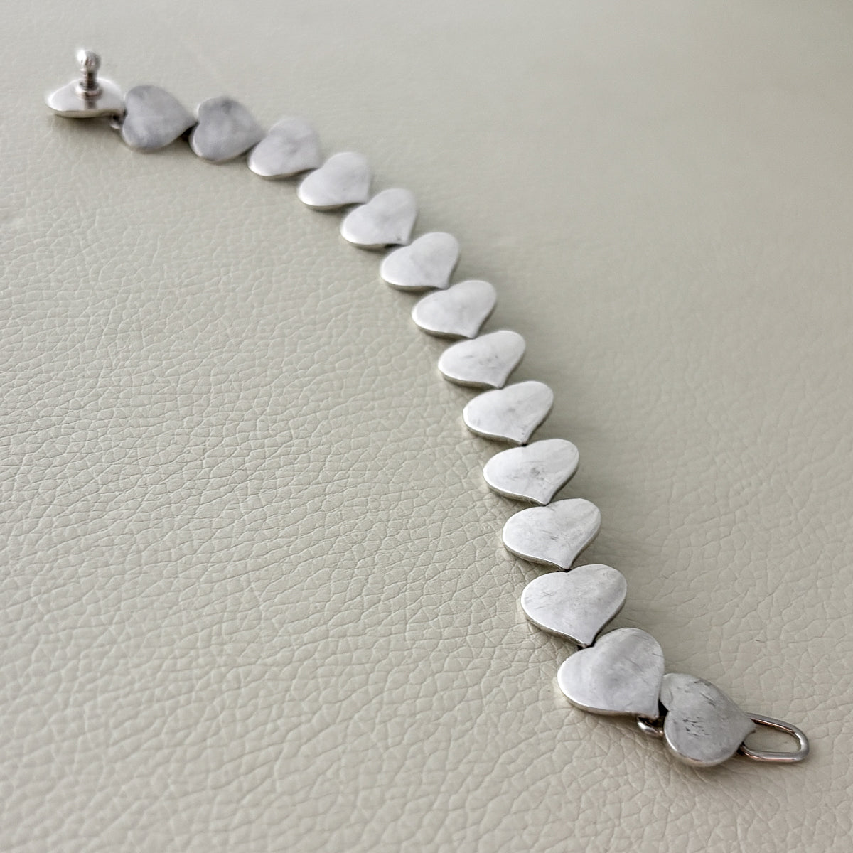 Estate Hans Hansen Sterling Silver Multi-Heart Bracelet by Karl Gustav Hansen No. 236