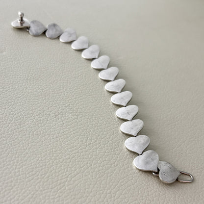 Estate Hans Hansen Sterling Silver Multi-Heart Bracelet by Karl Gustav Hansen No. 236