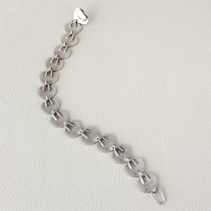Estate Hans Hansen Sterling Silver Multi-Heart Bracelet by Karl Gustav Hansen No. 236