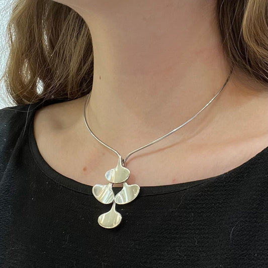 Estate Ib Bluitgen Sterling Silver Petite Modernist Dangle Neck Ring No. 15A