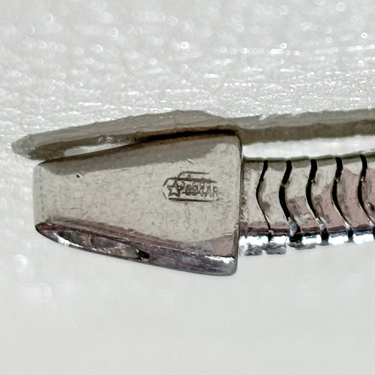 Estate Italian Sterling Silver Snake Chain Necklace with Unique Clasp