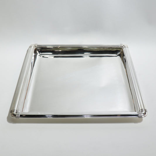 Estate Jean Puiforcat 950 Silver "Cannes" Pattern Cocktail Tray
