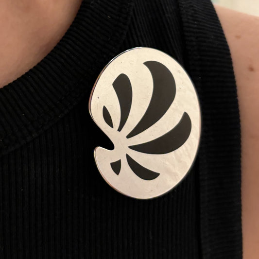 Estate Kai Feiling Sterling Silver and Ebony Brooch No. 622