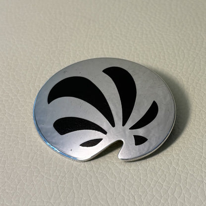 Estate Kai Feiling Sterling Silver and Ebony Brooch No. 622