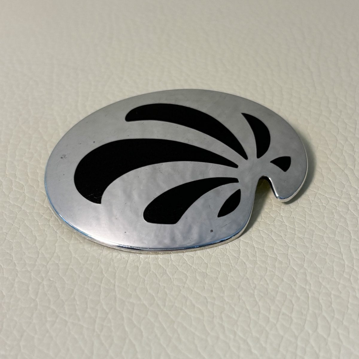 Estate Kai Feiling Sterling Silver and Ebony Brooch No. 622