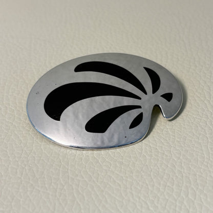 Estate Kai Feiling Sterling Silver and Ebony Brooch No. 622