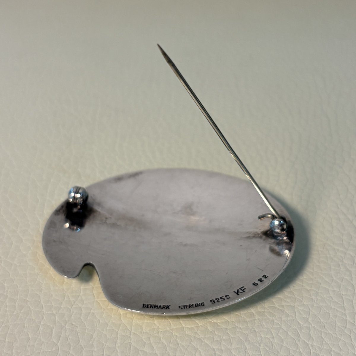 Estate Kai Feiling Sterling Silver and Ebony Brooch No. 622