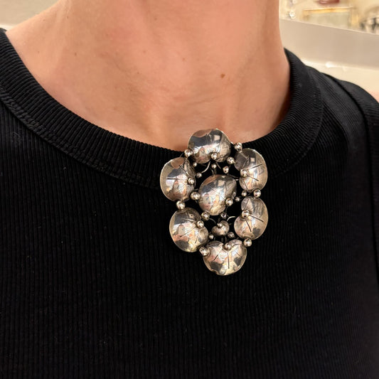 Estate Mary Gage Sterling Silver Clip-on Brooch