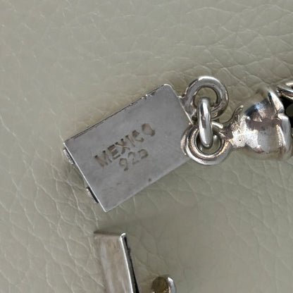 Estate Mexican Sterling Silver Heavy Openwork Beaded Necklace