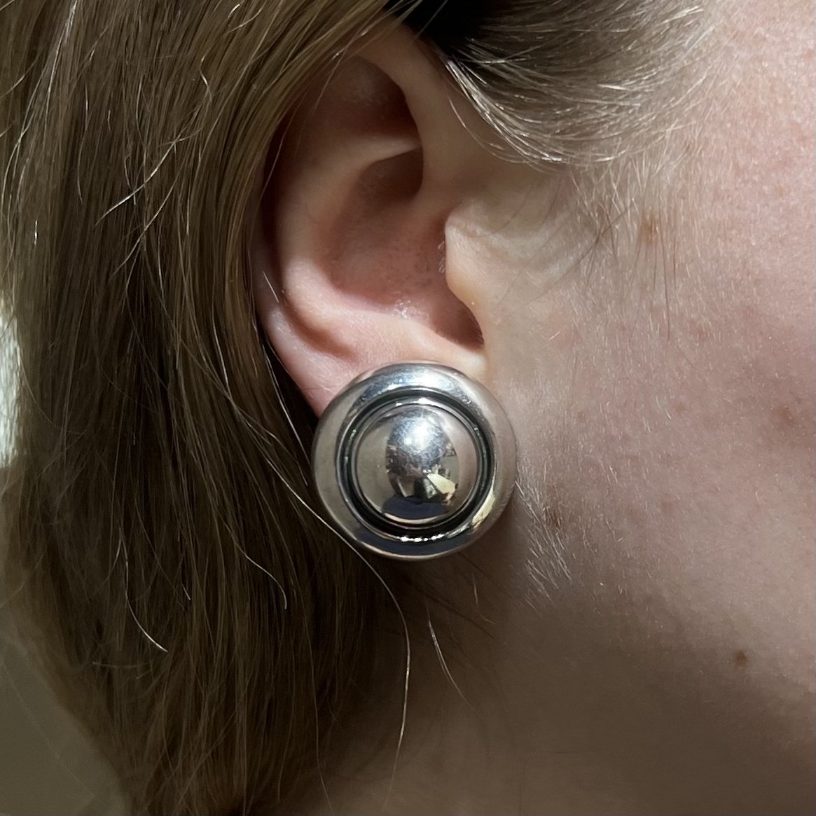 Estate N.E. From Sterling Silver Clip-On Earrings