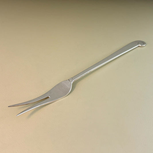 Estate Porter Blanchard Sterling Silver "Modern Scroll" 2 Tine Large Meat Fork