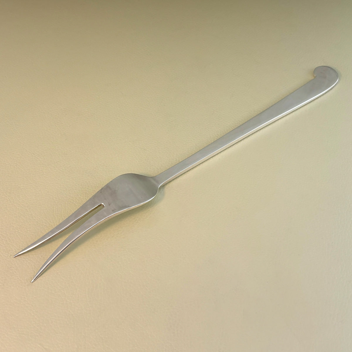 Estate Porter Blanchard Sterling Silver "Modern Scroll" 2 Tine Large Meat Fork