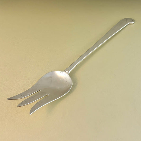 Estate Porter Blanchard Sterling Silver "Modern Scroll" 3 Tine Extra-Long Serving Fork
