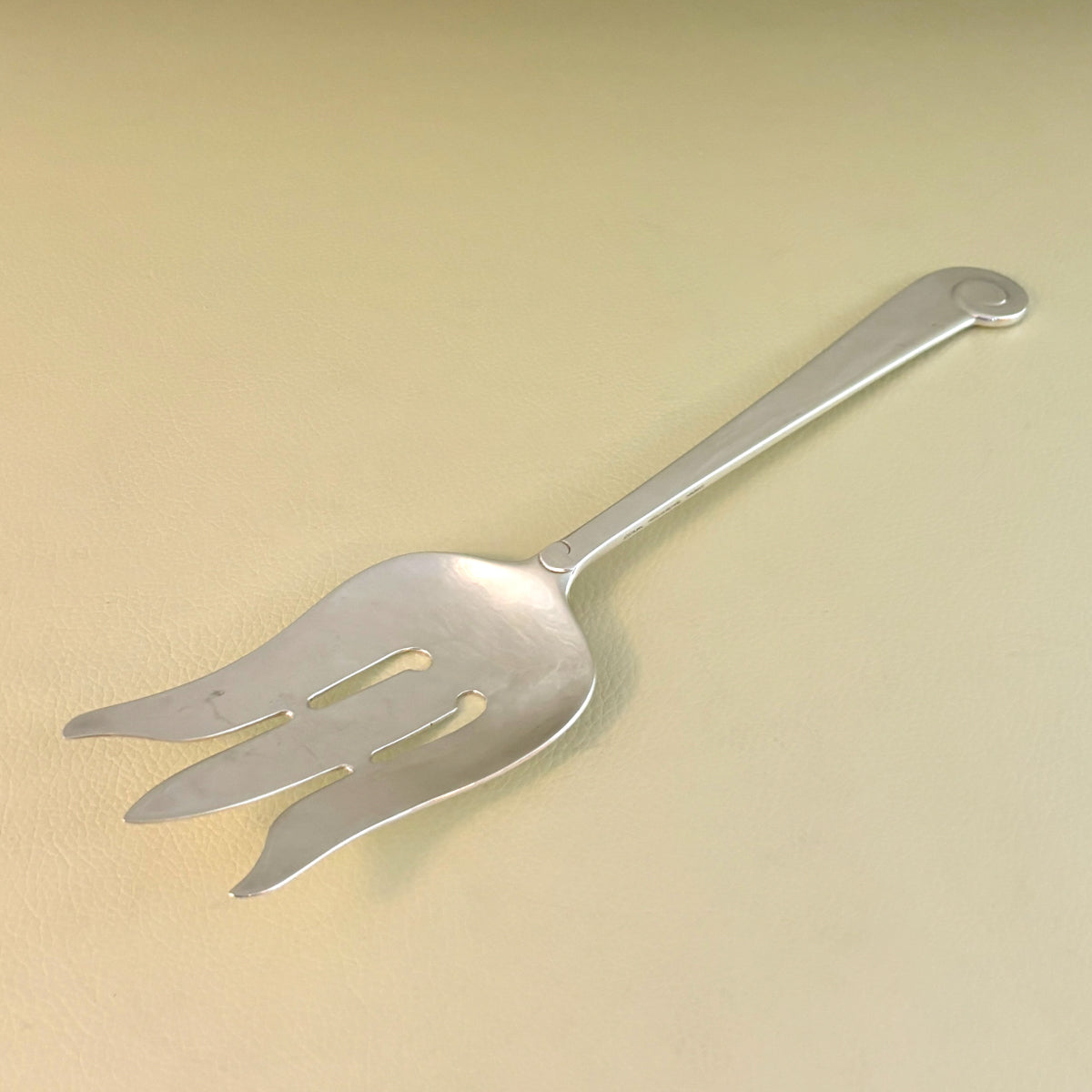 Estate Porter Blanchard Sterling Silver "Modern Scroll" 3 Tine Salad Serving Fork