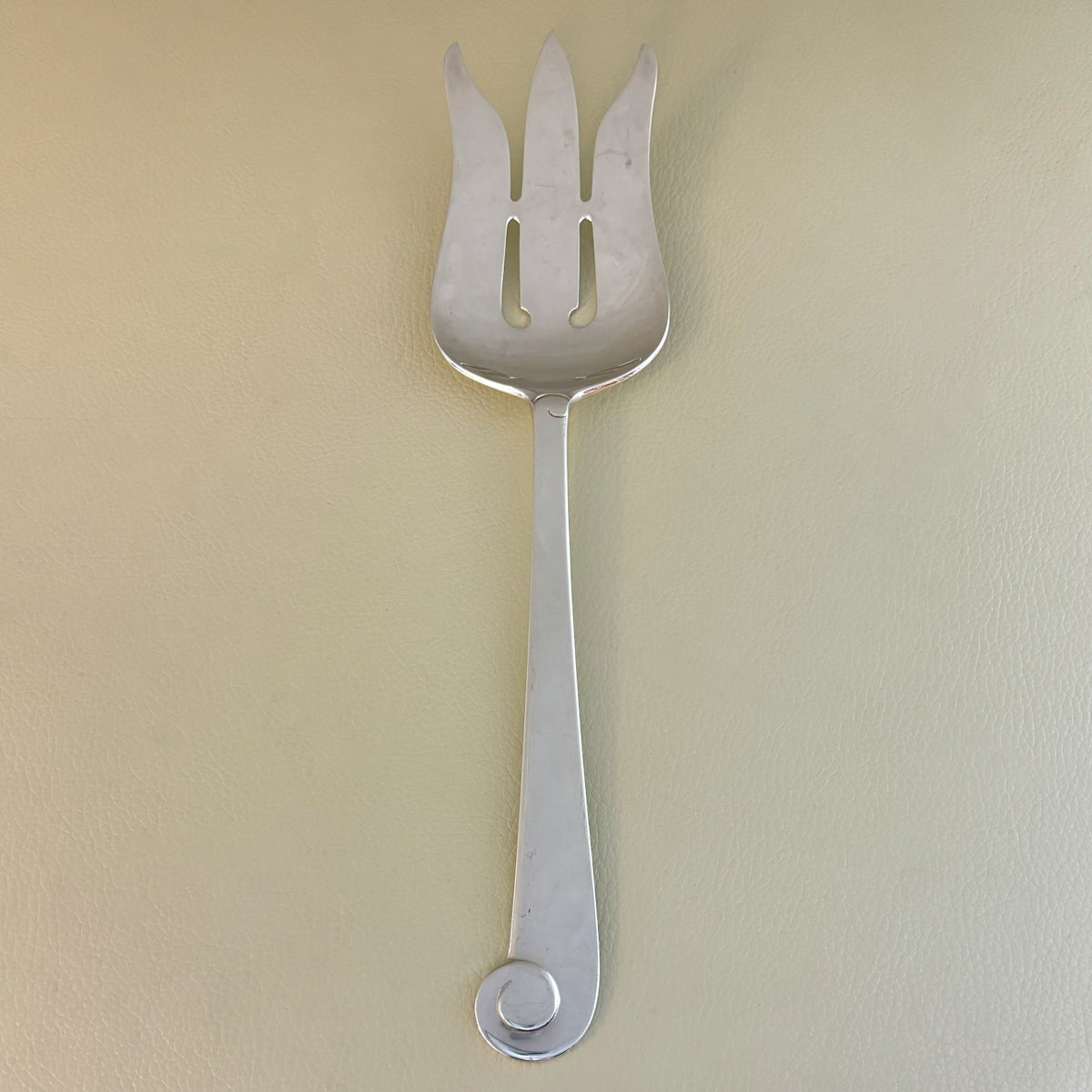 Estate Porter Blanchard Sterling Silver "Modern Scroll" 3 Tine Salad Serving Fork