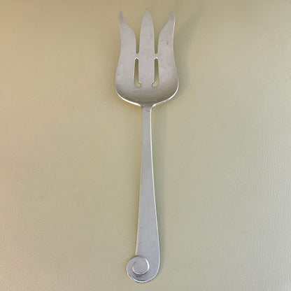 Estate Porter Blanchard Sterling Silver "Modern Scroll" 3 Tine Salad Serving Fork