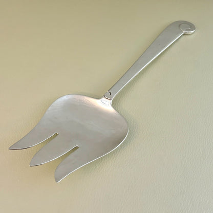 Estate Porter Blanchard Sterling Silver "Modern Scroll" 3 Tine Wide-Based Serving Fork