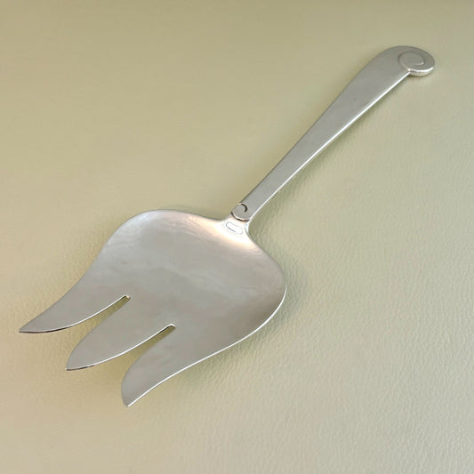 Estate Porter Blanchard Sterling Silver "Modern Scroll" 3 Tine Wide-Based Serving Fork